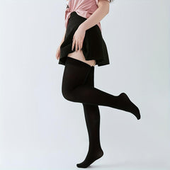 2 Pairs Solid Thigh High Socks College Style Over The Knee Stockings