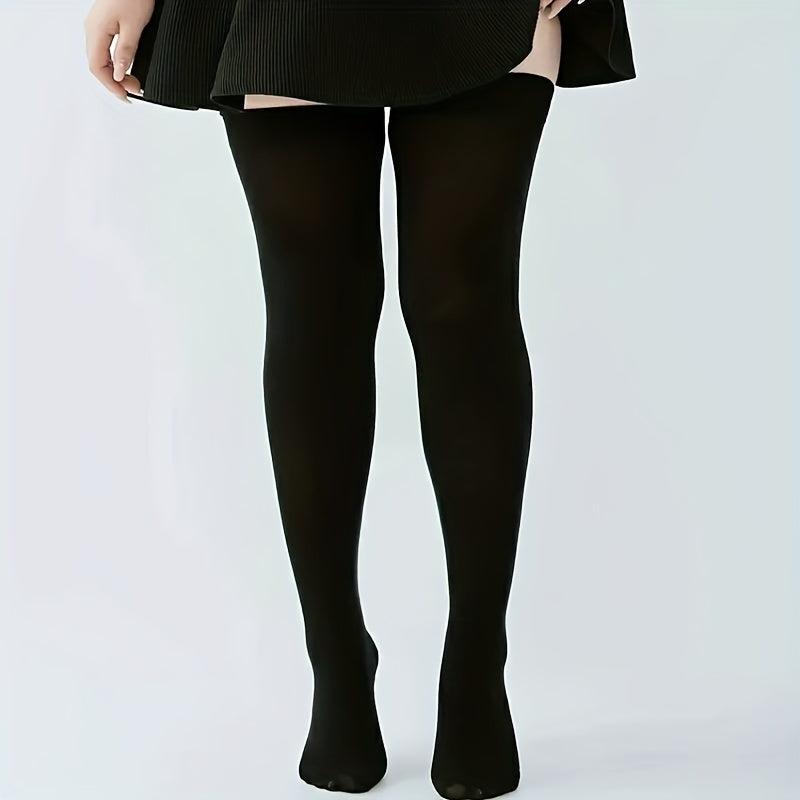 2 Pairs Solid Thigh High Socks College Style Over The Knee Stockings