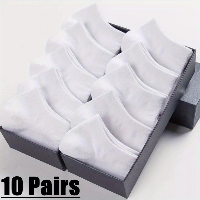 10 Pairs Casual Solid Short Socks Low Cut Ankle Socks Women's Stockings