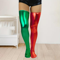 Sparkly Thigh High Socks Stretch Over Knee Stockings