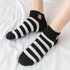 5 Pairs Cow Print Socks Comfy & Breathable Ankle Socks Women's Stockings