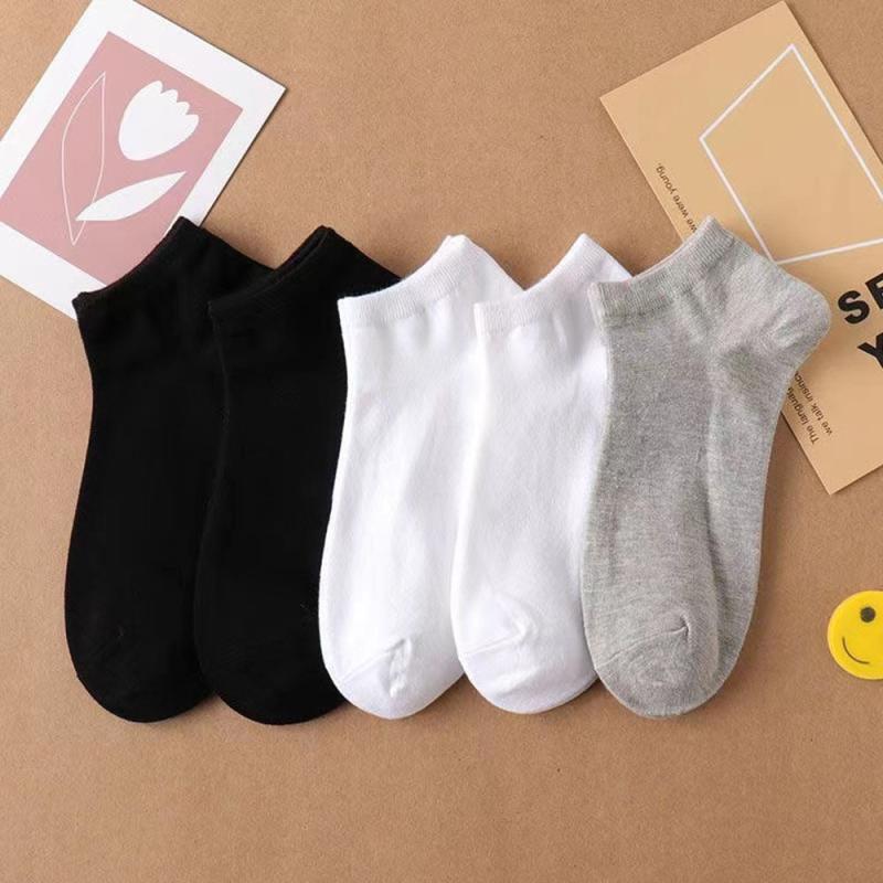 5 Pairs Classic Boat Socks Women's Ankle Socks Breathable & Comfy Stockings