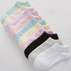 5 Pairs Classic Boat Socks Women's Ankle Socks Breathable & Comfy Stockings
