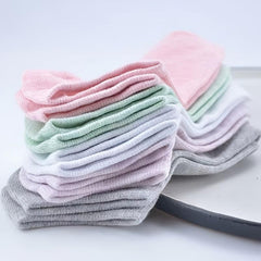 5 Pairs Classic Boat Socks Women's Ankle Socks Breathable & Comfy Stockings