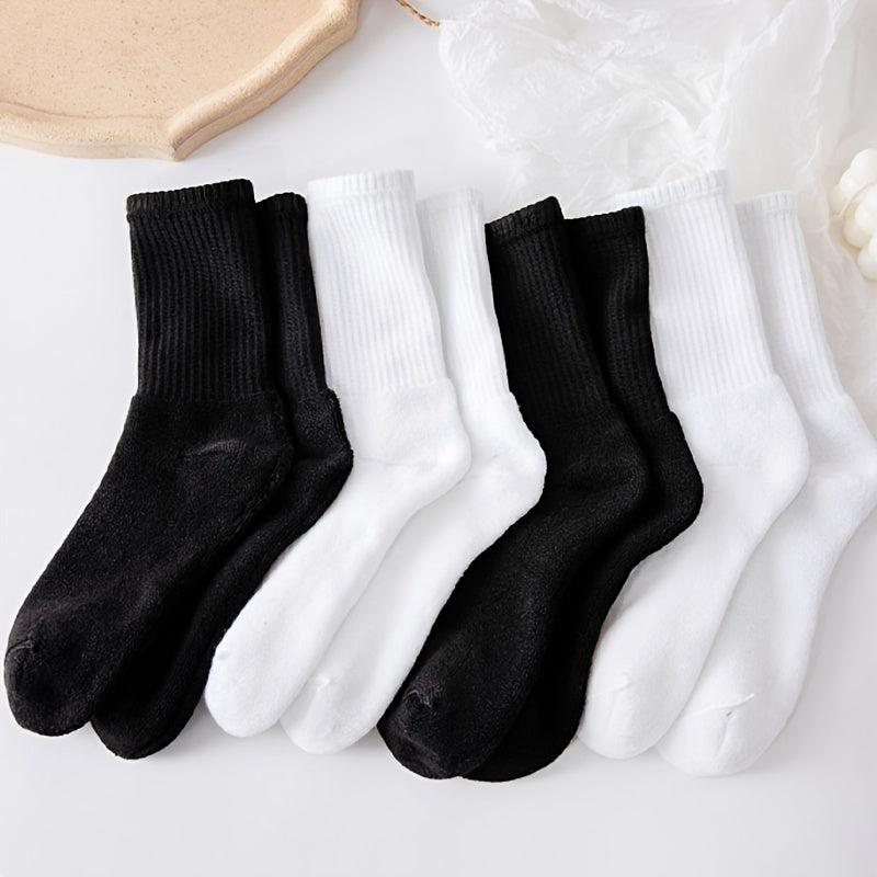 4 Pairs Warm Winter Socks Cotton Crew Length Women's Stockings