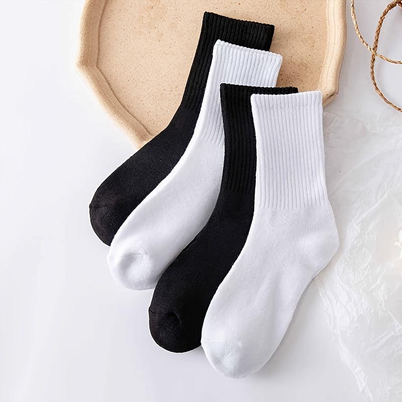 4 Pairs Warm Winter Socks Cotton Crew Length Women's Stockings