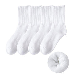 4 Pairs Warm Winter Socks Cotton Crew Length Women's Stockings