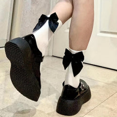 Bow Decor Crew Socks Sweet & Lolita Stockings Women's Hosiery