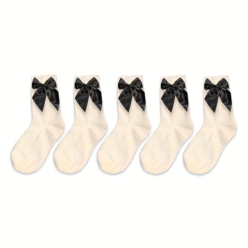 Bow Decor Crew Socks Sweet & Lolita Stockings Women's Hosiery