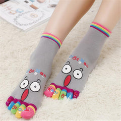 Pattern Graphic Toe Socks for Women