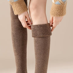 Warm Thick Knee Socks Anti Drop Extended Cotton Blend Women
