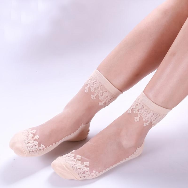 Wheat Print Invisible Mid Tube Socks