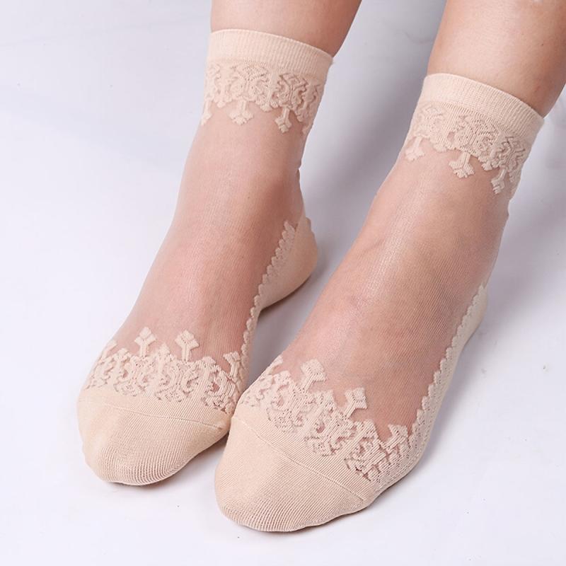 Wheat Print Invisible Mid Tube Socks