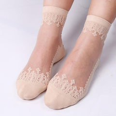 Wheat Print Invisible Mid Tube Socks