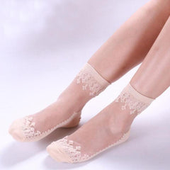 Wheat Print Invisible Mid Tube Socks