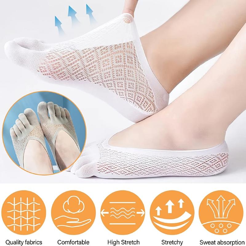 Orthotoe Compression Toe Socks No Show Full Toe Yoga Socks