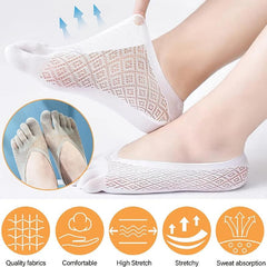 Orthotoe Compression Toe Socks No Show Full Toe Yoga Socks