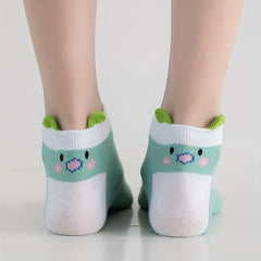 10 Pairs Cartoon Animal Print Socks & Low Cut Short Socks Women's Stockings