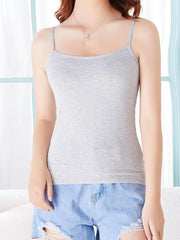 Women's Solid Home Vest Top Casual & Comfy Stretch Cami Tank Tops