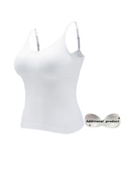 Seamless Camisole Bras Comfort Tank Tops Adjustable Straps Extra Chest Pads
