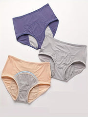3 Pack Plus Size Period Panties Set High Rise Leakproof Three Piece Set