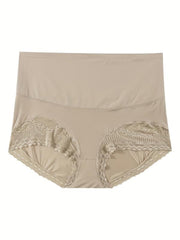 2 Pack Plus Contrast Lace Trim High Rise Tummy Control Boy Shorts