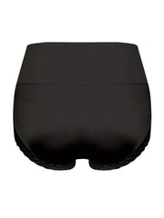 2 Pack Plus Contrast Lace Trim High Rise Tummy Control Boy Shorts