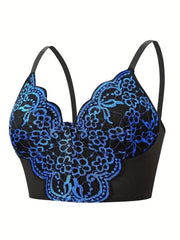 Floral Embroidered Shapewear Longline Bra