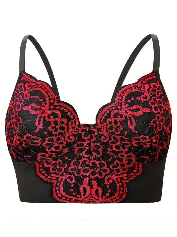 Floral Embroidered Shapewear Longline Bra