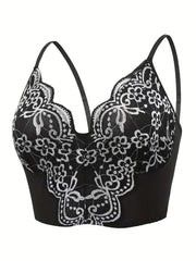 Floral Embroidered Shapewear Longline Bra