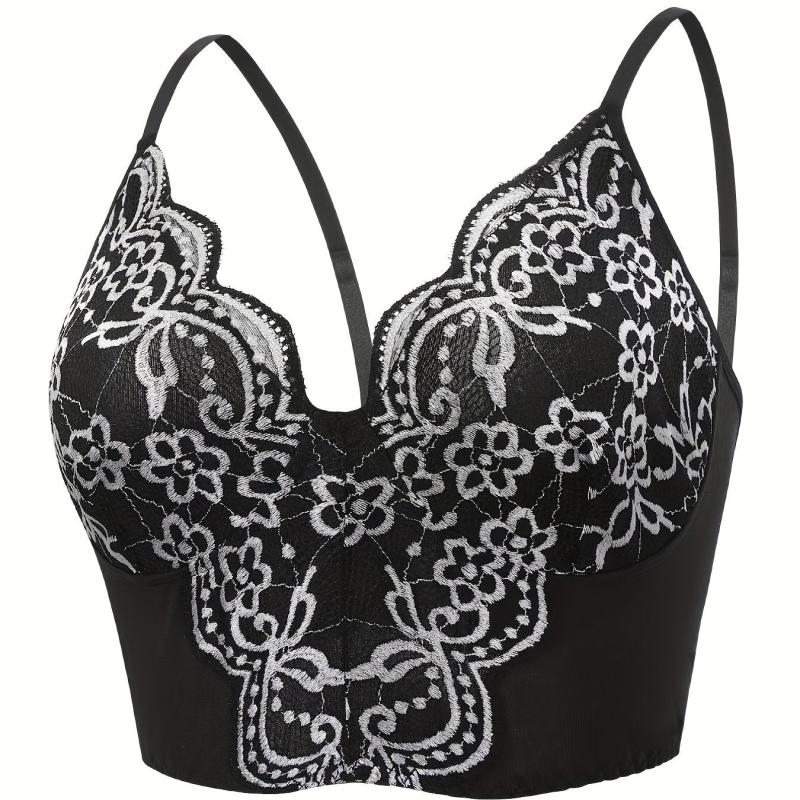 Floral Embroidered Shapewear Longline Bra