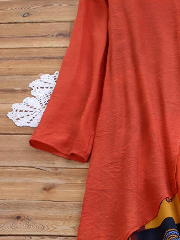 Boho Dress Plus Size Women's Graphic Print Cloak
