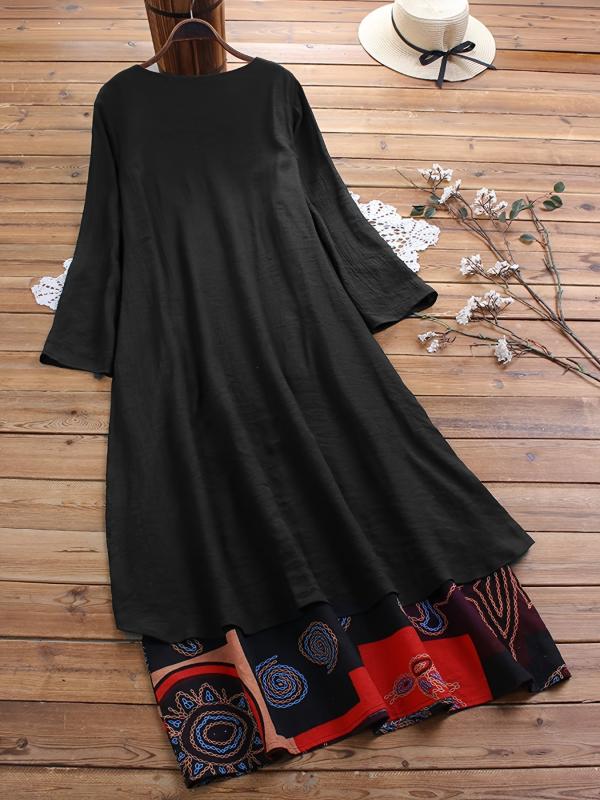 Boho Dress Plus Size Women's Graphic Print Cloak