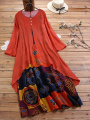 Boho Dress Plus Size Women's Graphic Print Cloak