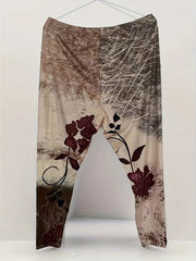 Women's Plus Ombre Floral Print High Rise Skinny Leggings