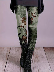Women's Plus Ombre Floral Print High Rise Skinny Leggings