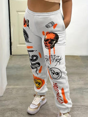 Sporty Plus Star & Art Print Stretch Pants