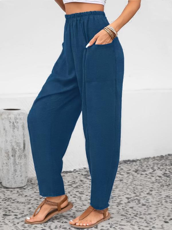 Women's Plus Solid High Rise Tapered Leg Pants
