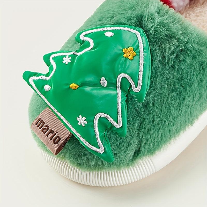 Cartoon Tree Plush House Slippers for Boys and Girls