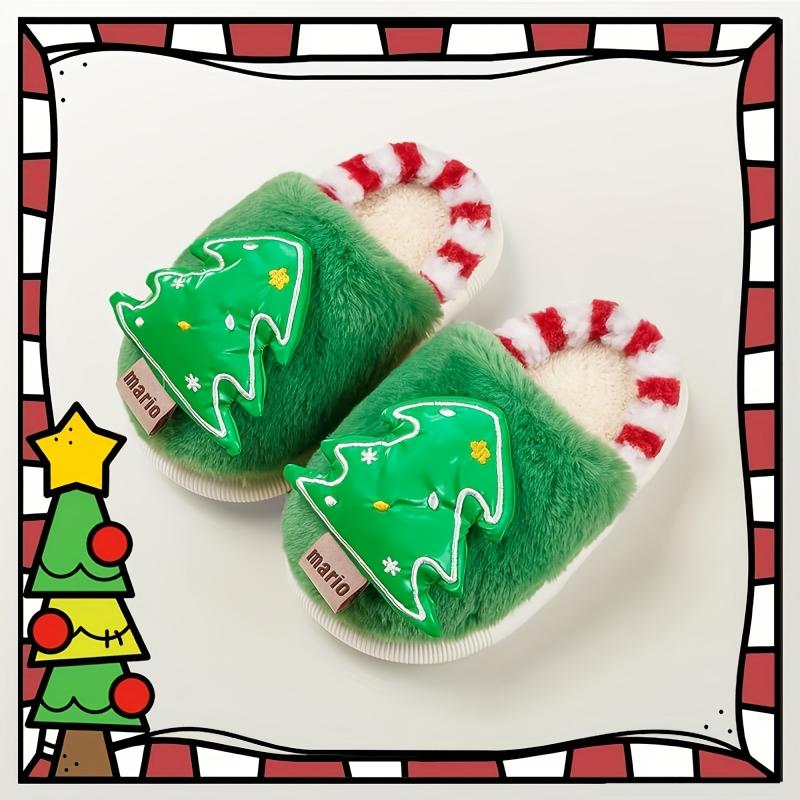 Cartoon Tree Plush House Slippers for Boys and Girls