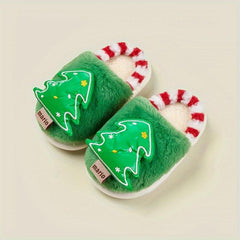 Cartoon Tree Plush House Slippers for Boys and Girls