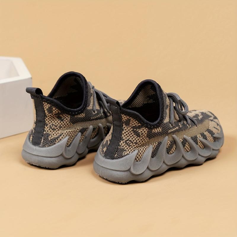 Dark Grey Woven Sneakers for Boys - Lightweight Breathable Shoes
