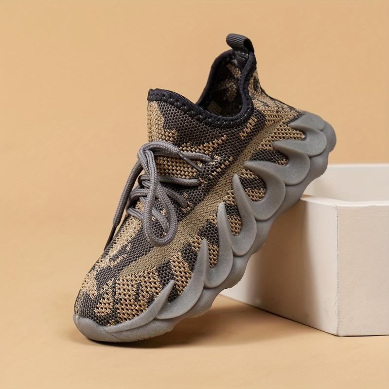Dark Grey Woven Sneakers for Boys - Lightweight Breathable Shoes