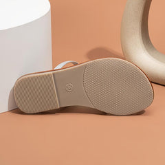 Open Toe Slip On Flat Shoes For Girls Lightweight Slippers
