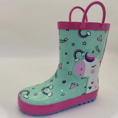 Girls' Cartoon Slip On Rain Boots Waterproof Non Slip Travel All Seasons