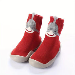Baby Boys Cartoon Slip On Sock Shoes - Indoor Non Slip Walking Shoes