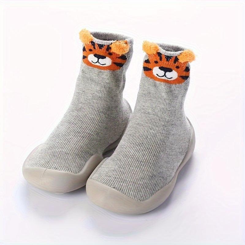 Baby Boys Cartoon Slip On Sock Shoes - Indoor Non Slip Walking Shoes