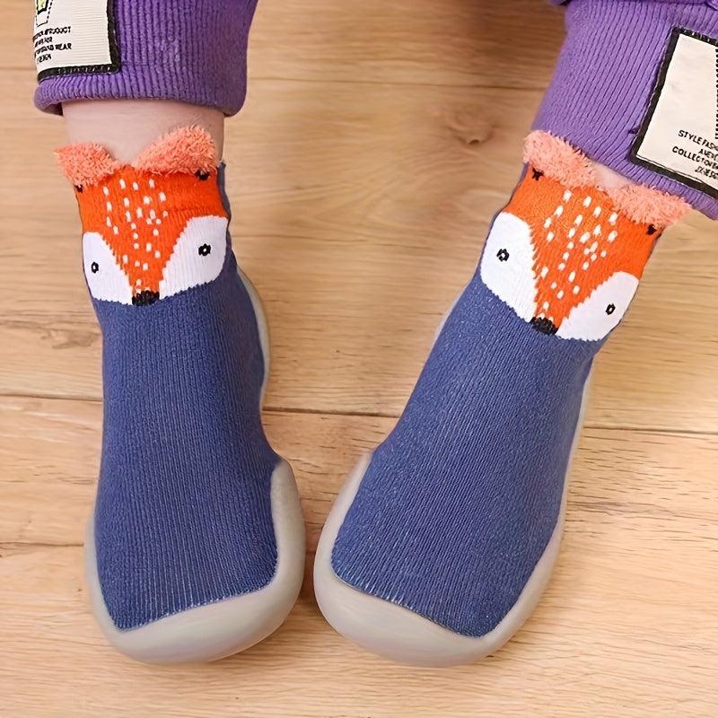 Baby Boys Cartoon Slip On Sock Shoes - Indoor Non Slip Walking Shoes
