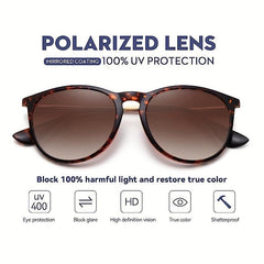 Vintage Round Mirrored Lens Sunglasses for Women Men