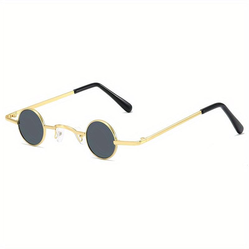 Vintage Punk Round Small Frame Sunglasses Men's Hip hop Sunglasses